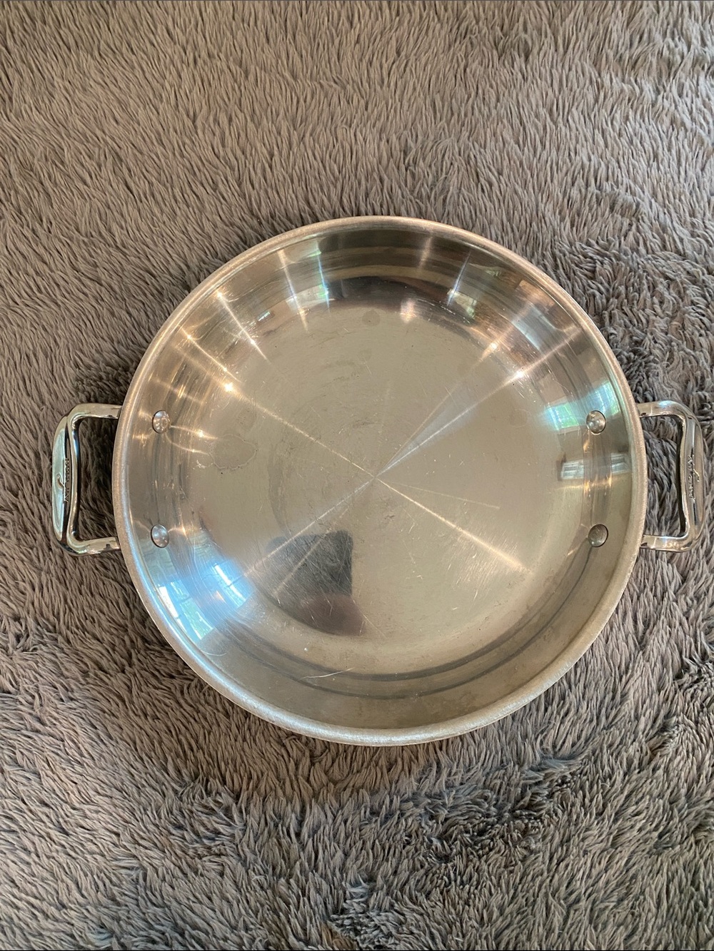 All-Clad 10” stainless steel two handle pan dish frying serving plate chef - Picture 6 of 9